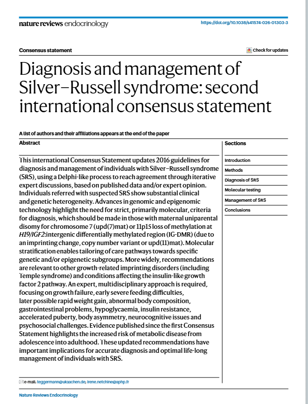 Diagnosis and management ofSilver–Russell syndrome: secondinternational consensus statement